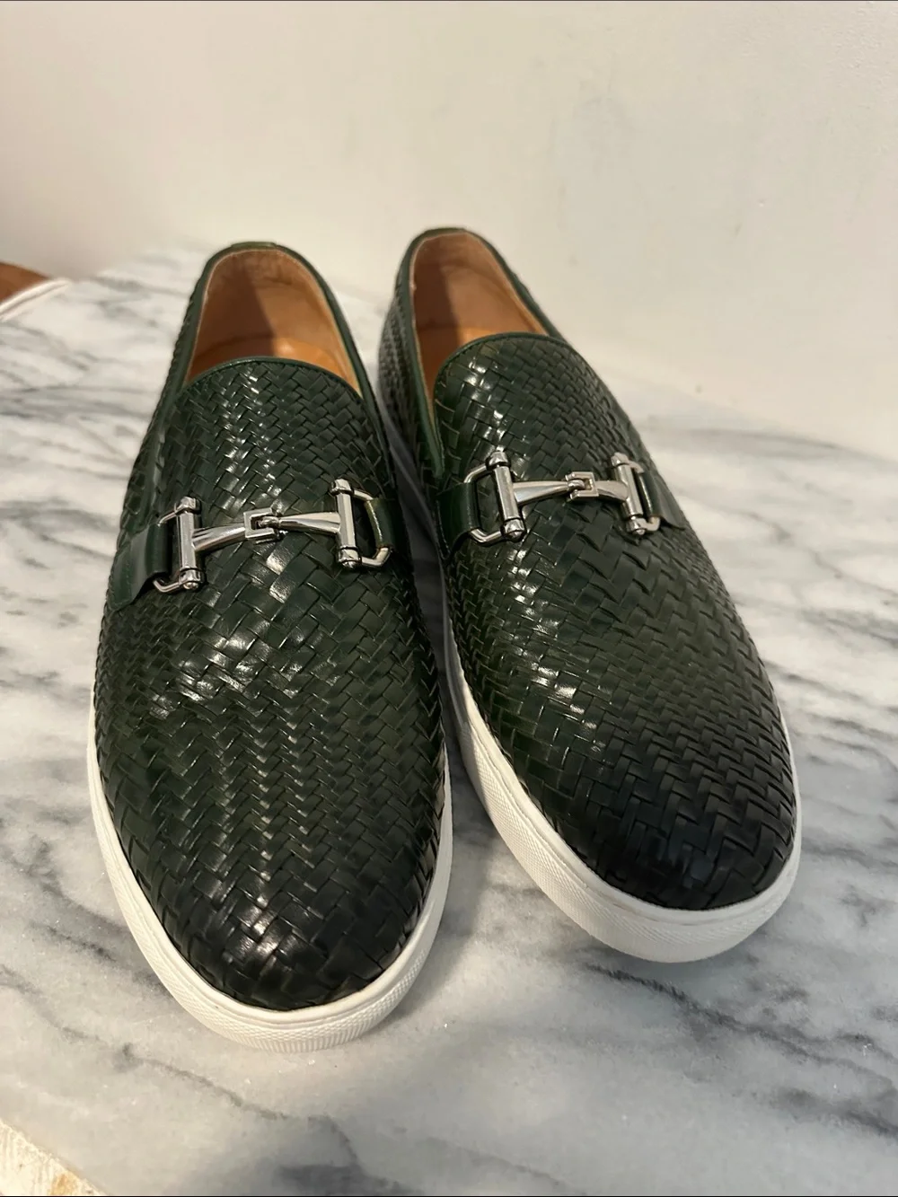 Marc Nolan Green  Woven Horse-Bit Boardwalk Sneakers Sz 10 Mens